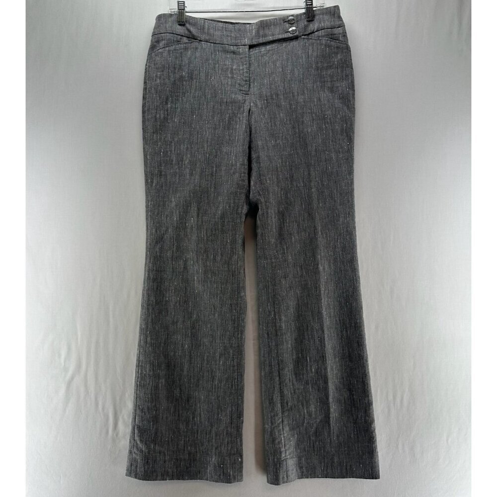 WHBM Modern Boot Dress Pants Womens 8R Tweed Lined Mid Rise Work Heathered Gray